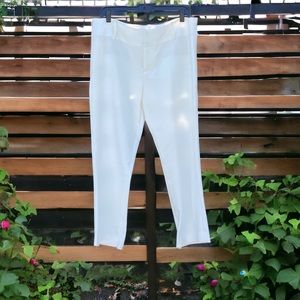 Alice + Olivia Cropped Pants, White, Large